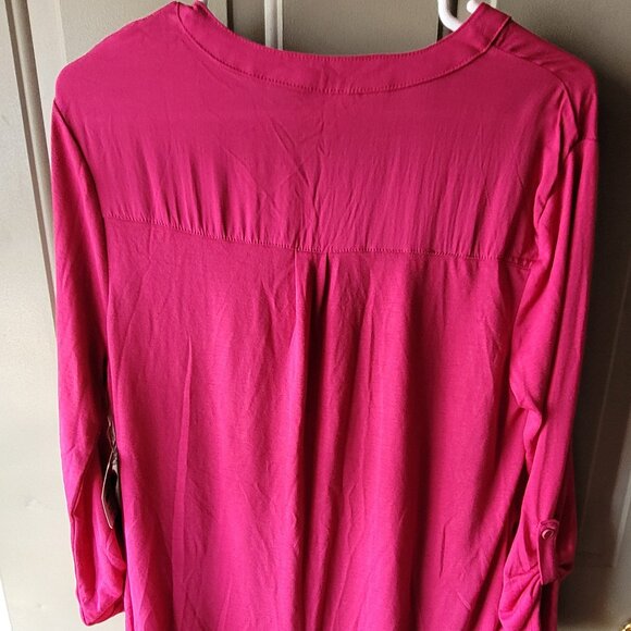 NWT's Faded Glory Pink Pullover Top Misses Size Large 12-14 - Picture 3 of 4